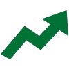 Arrow showing increased efficiency